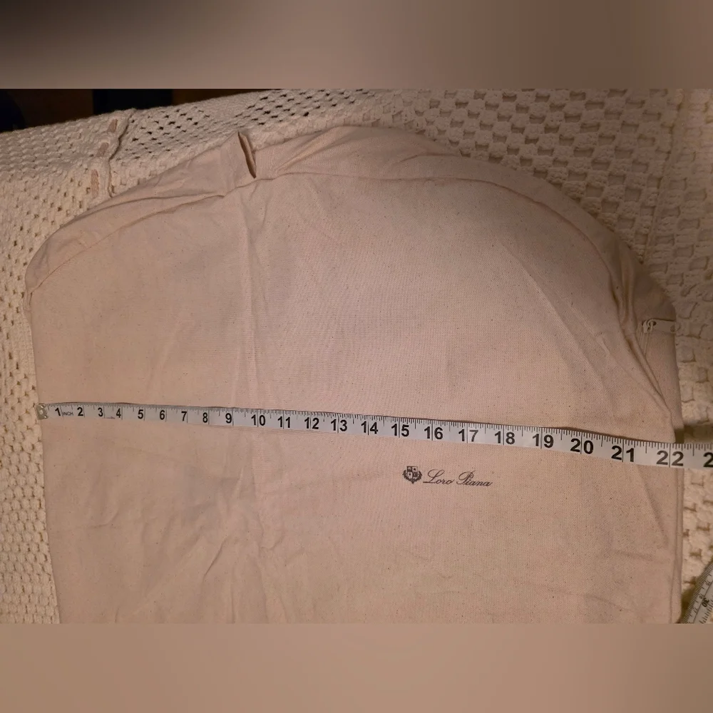 Loro Piana Beige Canvas Garment Bag Travel Closet Storage 38” x 22”